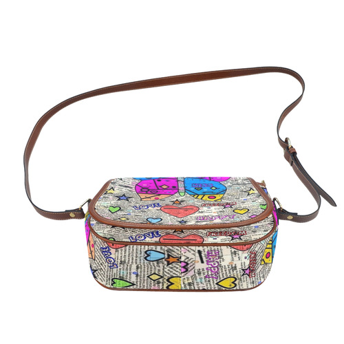 Popart News Paper by Nico Bielow Saddle Bag/Large (Model 1649)