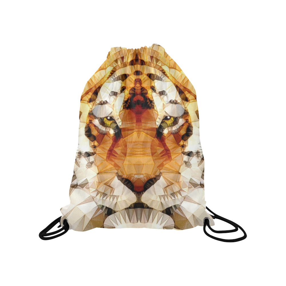 abstract tiger Medium Drawstring Bag Model 1604 (Twin Sides) 13.8"(W) * 18.1"(H)