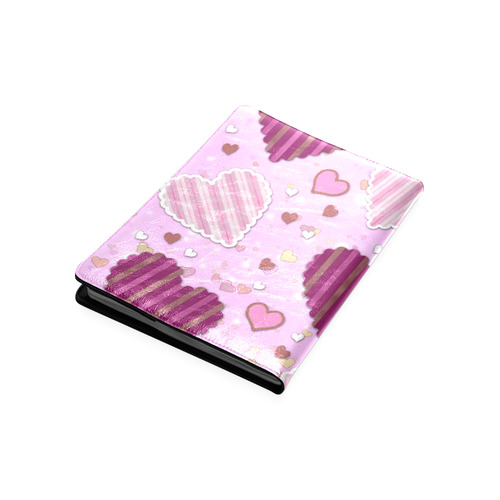 Pink Patchwork Hearts Custom NoteBook B5
