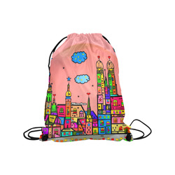 München By Nico Bielow Medium Drawstring Bag Model 1604 (Twin Sides) 13.8"(W) * 18.1"(H)