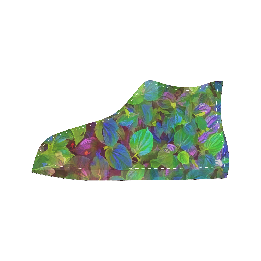 Foliage Patchwork #10 - Jera Nour High Top Canvas Women's Shoes/Large Size (Model 017)