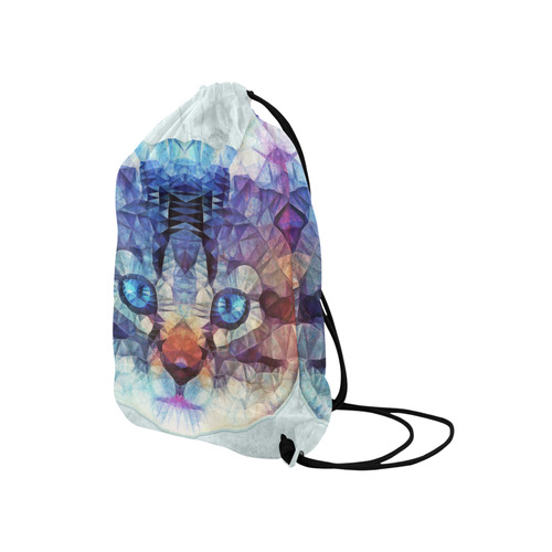 abstract kitten, cat Medium Drawstring Bag Model 1604 (Twin Sides) 13.8"(W) * 18.1"(H)