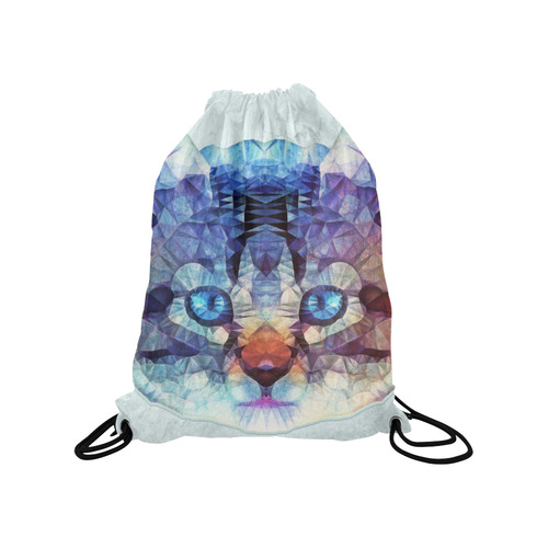 abstract kitten, cat Medium Drawstring Bag Model 1604 (Twin Sides) 13.8"(W) * 18.1"(H)