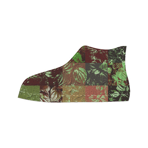 Foliage Patchwork #4 - Jera Nour High Top Canvas Women's Shoes/Large Size (Model 017)