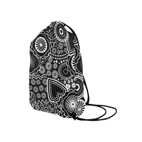 black and white Medium Drawstring Bag Model 1604 (Twin Sides) 13.8"(W) * 18.1"(H)