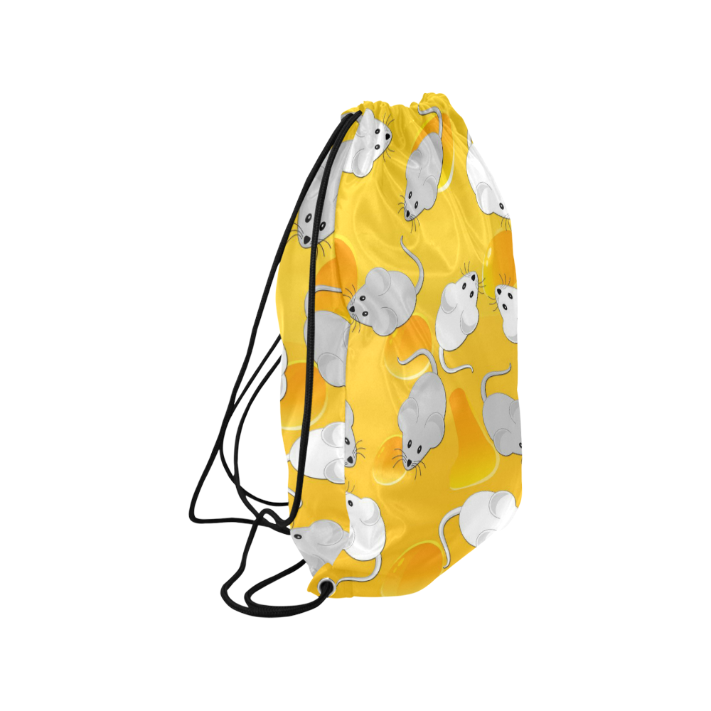 mice on cheese Medium Drawstring Bag Model 1604 (Twin Sides) 13.8"(W) * 18.1"(H)