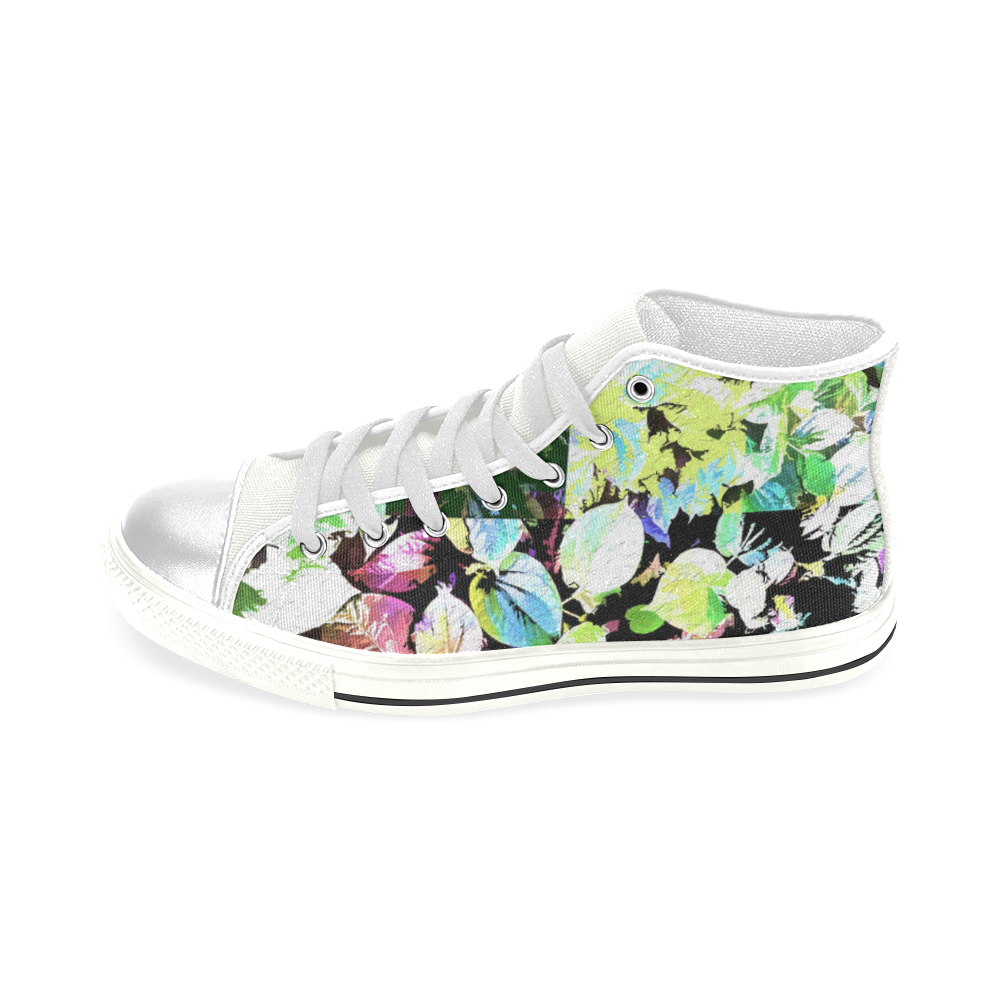 Foliage Patchwork #2 - Jera Nour High Top Canvas Women's Shoes/Large Size (Model 017)