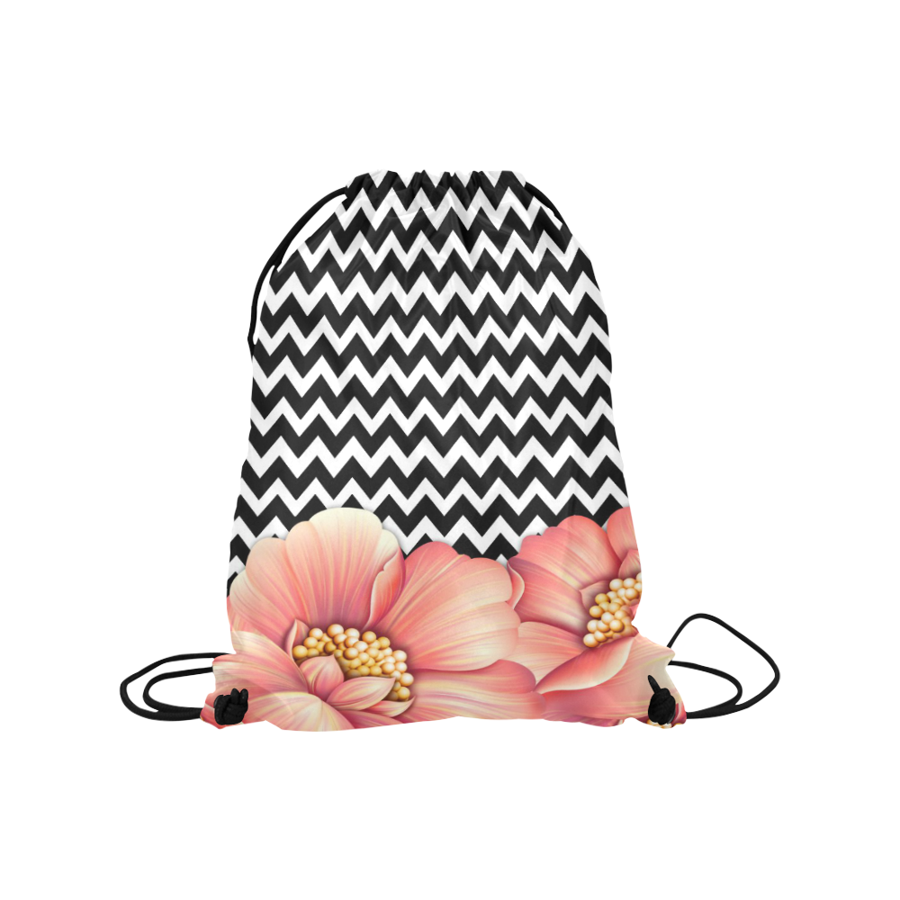 flower power, flowers Medium Drawstring Bag Model 1604 (Twin Sides) 13.8"(W) * 18.1"(H)