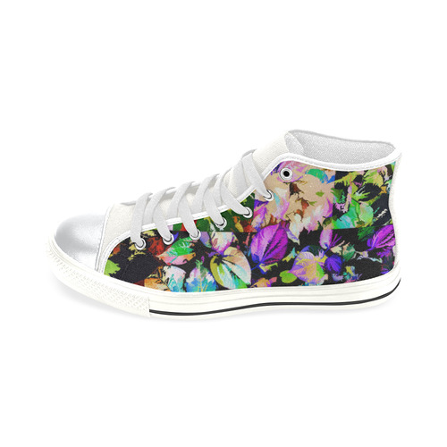 Foliage Patchwork #14 - Jera Nour High Top Canvas Women's Shoes/Large Size (Model 017)