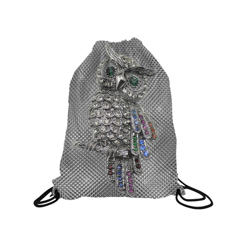 diamond owl Medium Drawstring Bag Model 1604 (Twin Sides) 13.8"(W) * 18.1"(H)