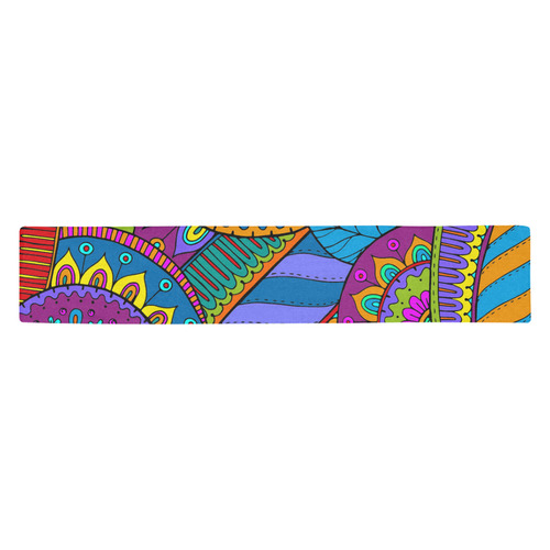 Pop Art PAISLEY Ornaments Pattern multicolored Table Runner 14x72 inch