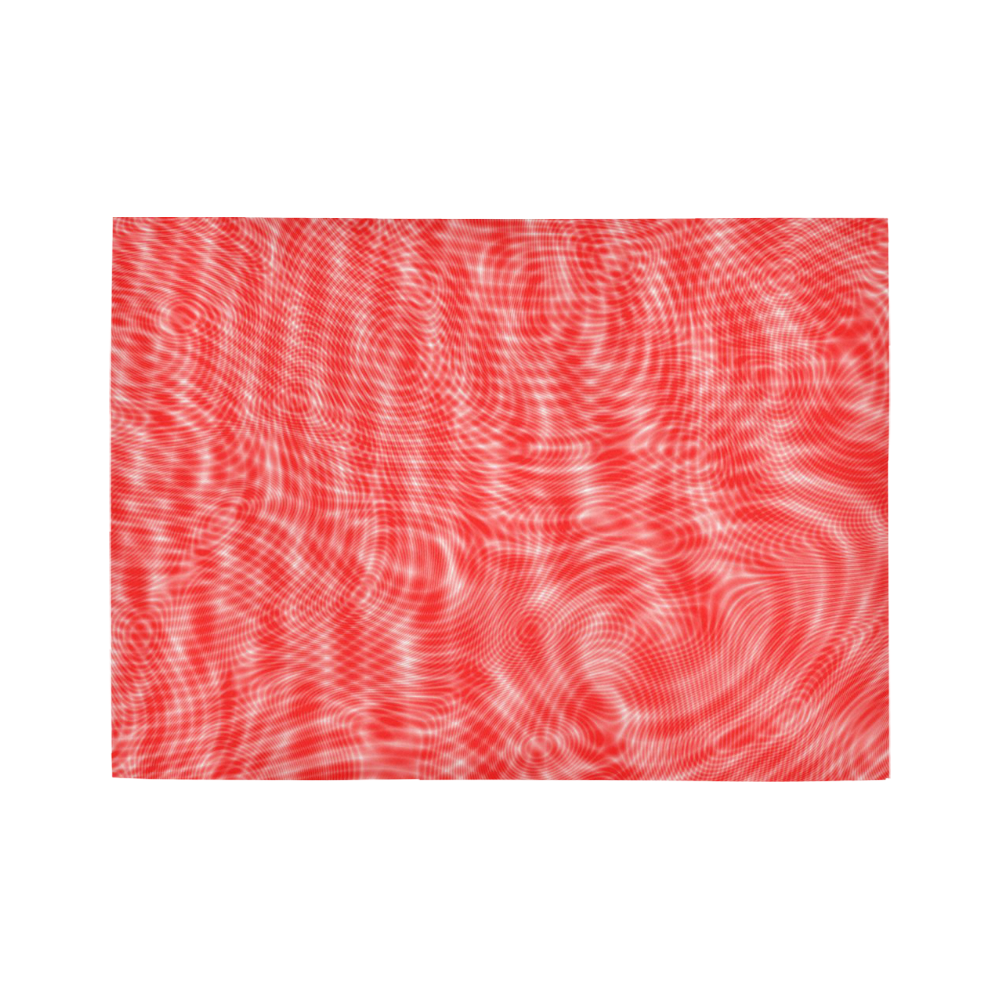 abstract moire red Area Rug7'x5'