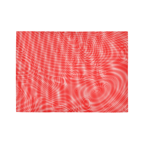 abstract moire red Area Rug7'x5'