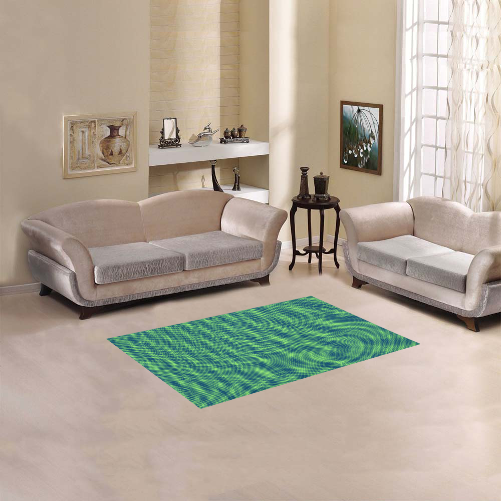 abstract moire green Area Rug 2'7"x 1'8‘’