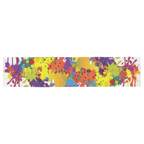 CRAZY multicolored double running SPLASHES Table Runner 16x72 inch