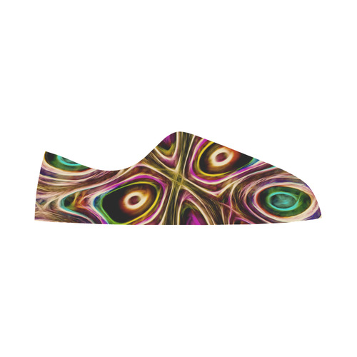 Peacock Strut II - Jera Nour Women's Canvas Zipper Shoes/Large Size (Model 001)