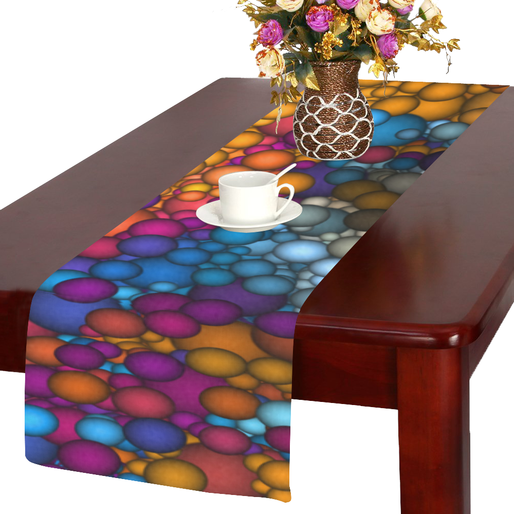 Dotted Gradients Chaos Pattern multicolored Table Runner 14x72 inch