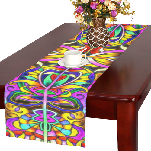 Oriental Ornaments Mosaic multicolored Table Runner 16x72 inch