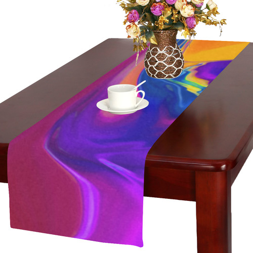 The PERFECT WAVE abstract multicolored Table Runner 16x72 inch
