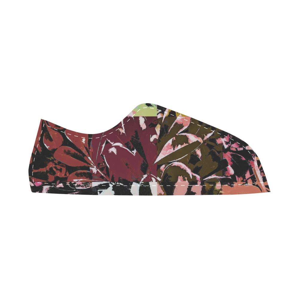 Foliage Patchwork #6 - Jera Nour Canvas Shoes for Women/Large Size (Model 016)