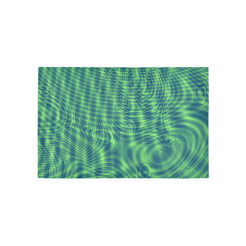 abstract moire green Area Rug 5'x3'3''