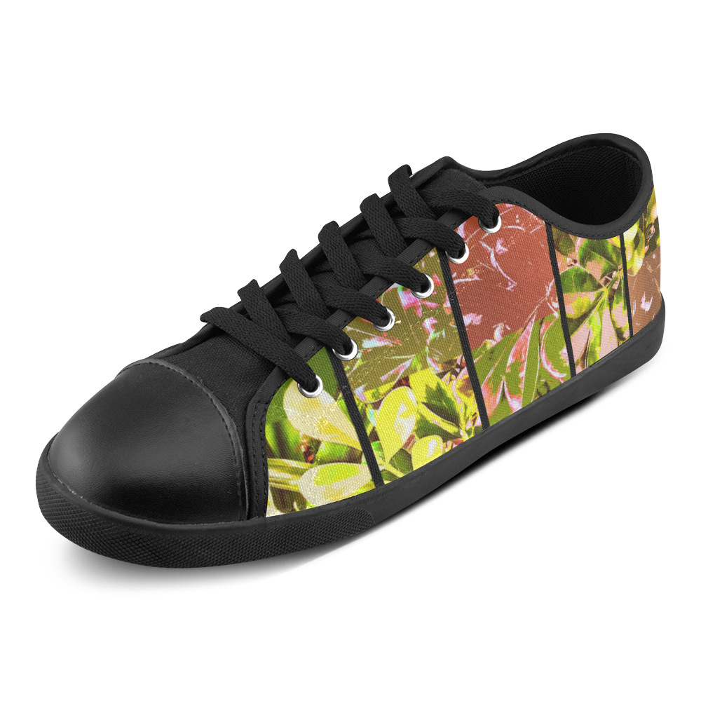 Foliage Patchwork #5 - Jera Nour Canvas Shoes for Women/Large Size (Model 016)