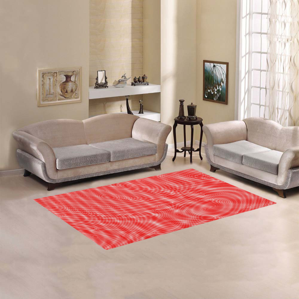 abstract moire red Area Rug 5'x3'3''