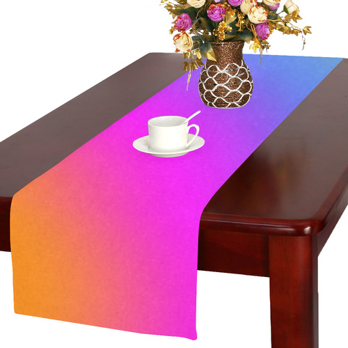 Radial Gradients Red Orange Pink Blue Green Table Runner 16x72 inch