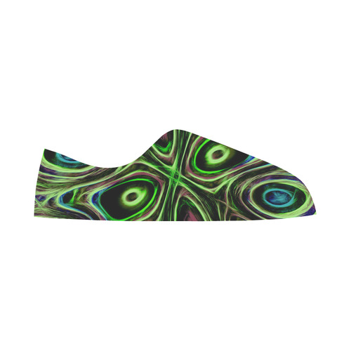 Peacock Strut III - Jera Nour Women's Canvas Zipper Shoes/Large Size (Model 001)
