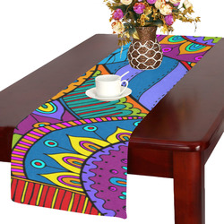 Pop Art PAISLEY Ornaments Pattern multicolored Table Runner 14x72 inch