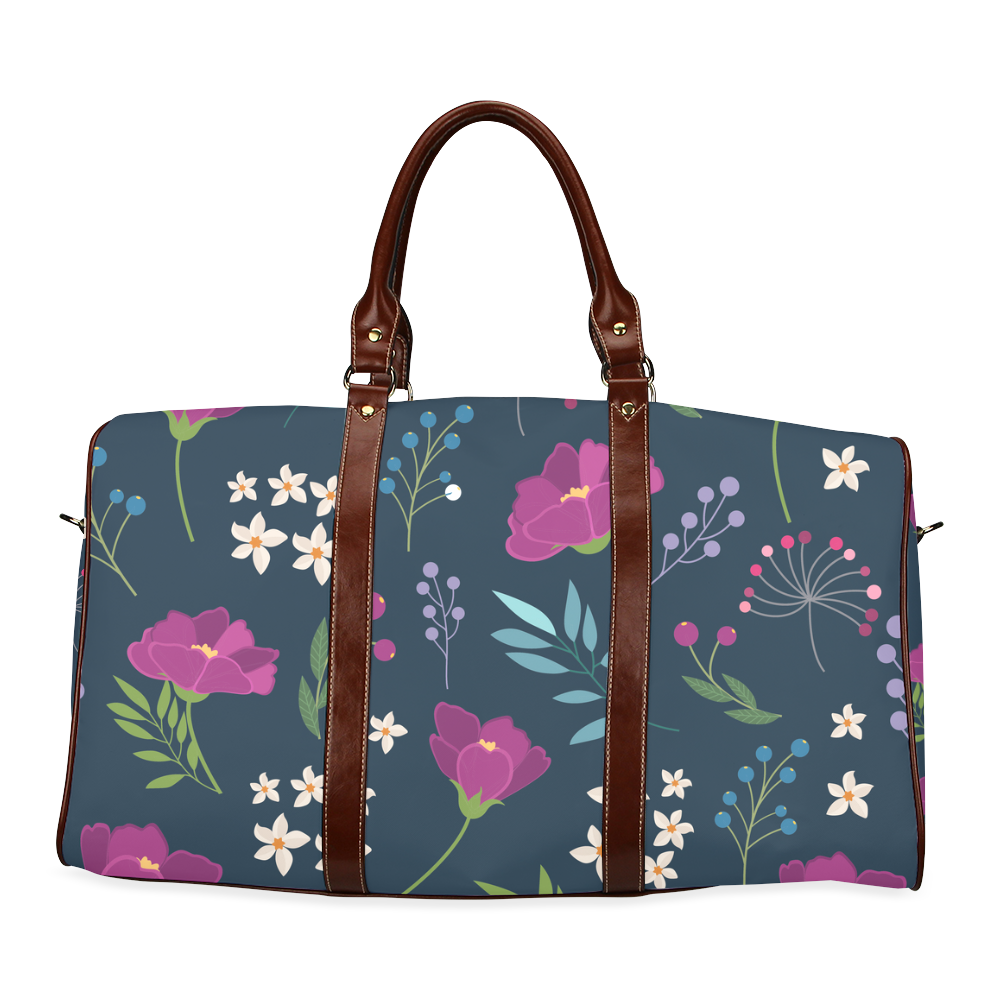 Preppy Pastel Floral Girly Pattern Waterproof Travel Bag/Small (Model 1639)