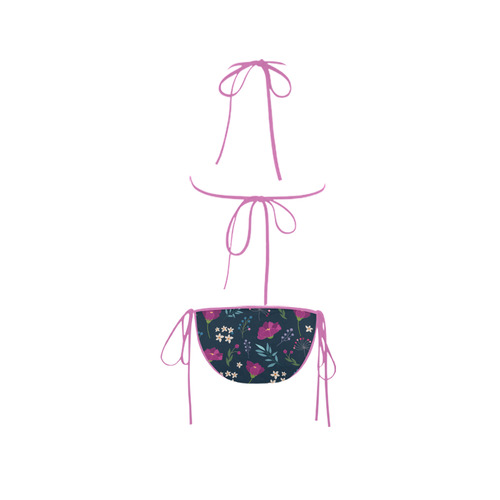 Preppy Pastel Floral Girly Pattern Custom Bikini Swimsuit