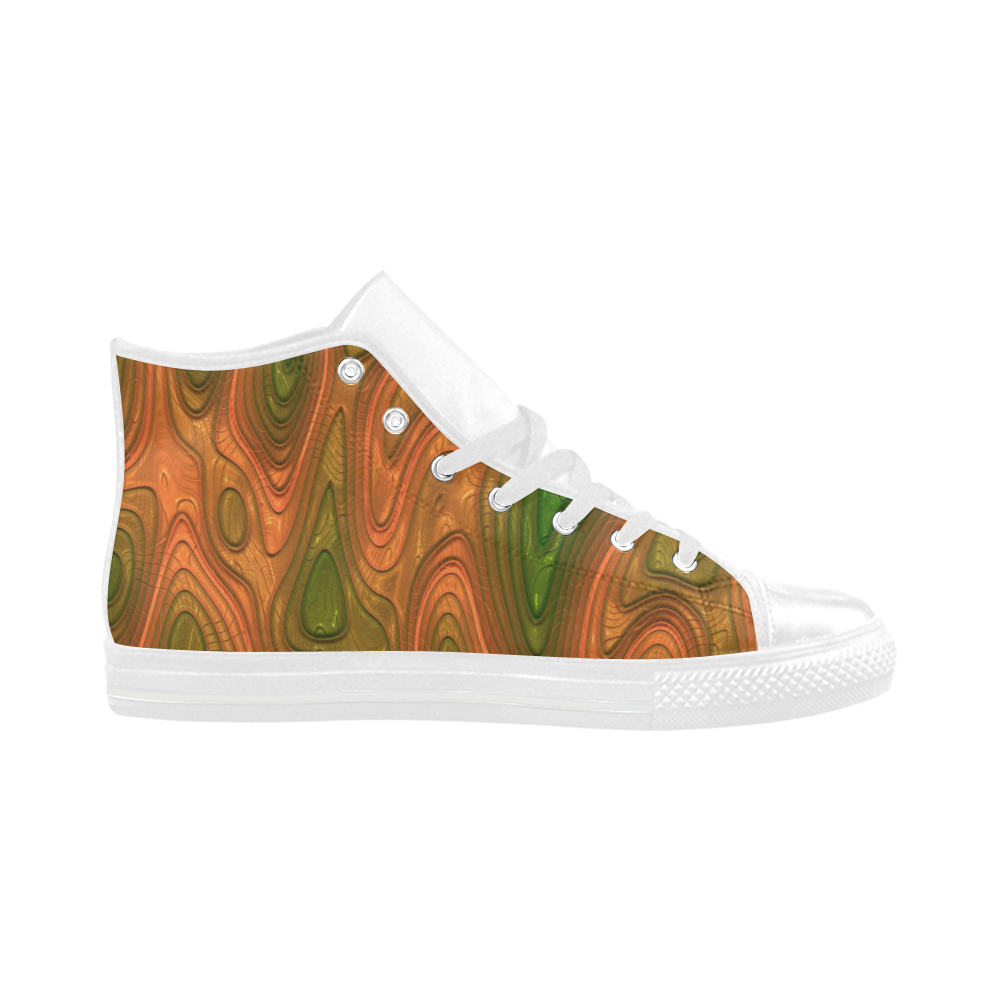 glossy 3D abstract 08 by JamColors Aquila High Top Microfiber Leather Men's Shoes (Model 032)