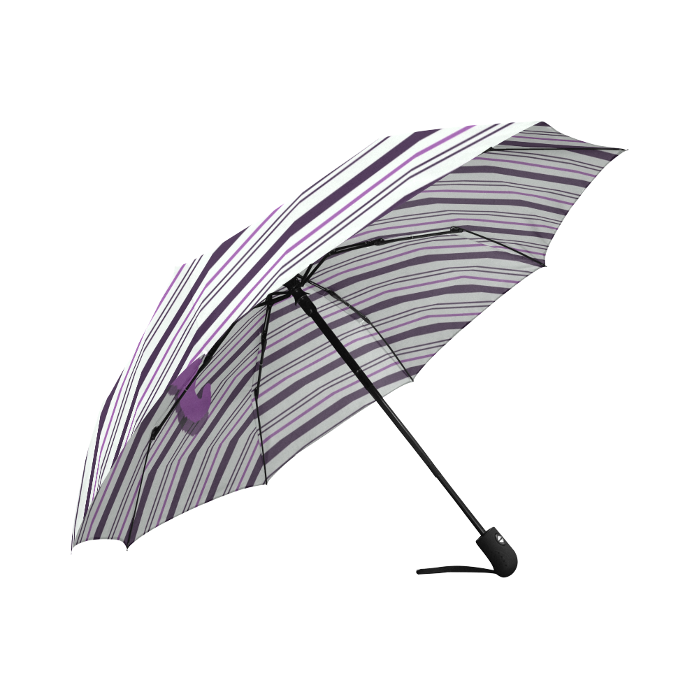 Cat stretch out on Stripes Auto-Foldable Umbrella (Model U04)