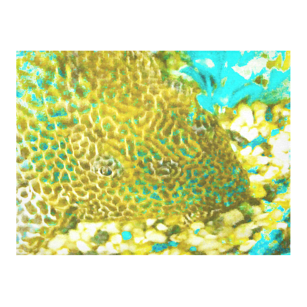 Leopard Fish With Golden Eye Cotton Linen Tablecloth 52"x 70"
