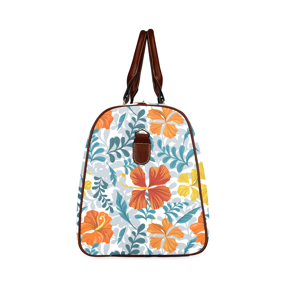 Decorative Floral Background Waterproof Travel Bag/Small (Model 1639)