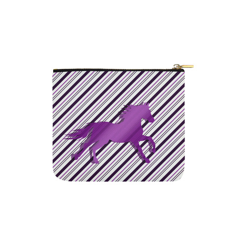 Running Horse on Stripes Carry-All Pouch 6''x5''