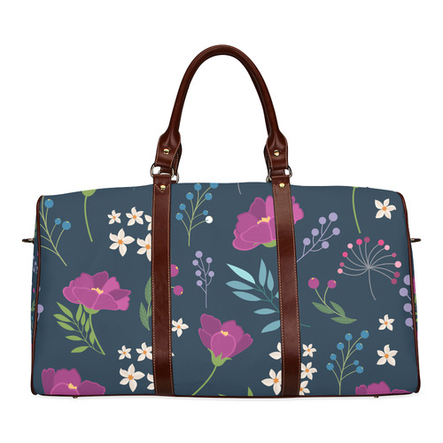 Preppy Pastel Floral Girly Pattern Waterproof Travel Bag/Large (Model 1639)