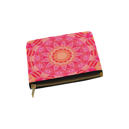 Pink Orange and Rose Abstract Flower Carry-All Pouch 6''x5''