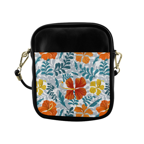 Decorative Floral Background Sling Bag (Model 1627)