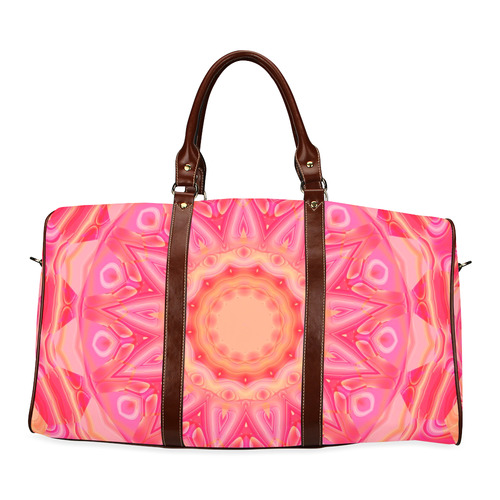 Abstract Flower Pink Orange and Rose Floral Waterproof Travel Bag/Small (Model 1639)