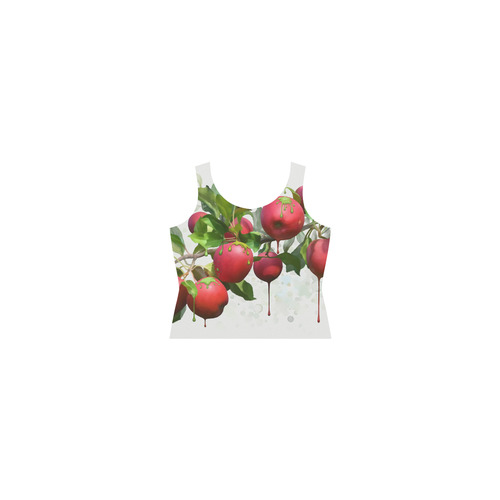 Melting Apples, fruit watercolors Sleeveless Splicing Shift Dress(Model D17)