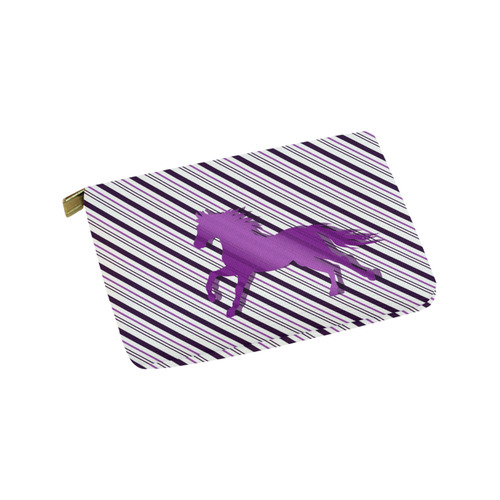 Running Horse on Stripes Carry-All Pouch 9.5''x6''