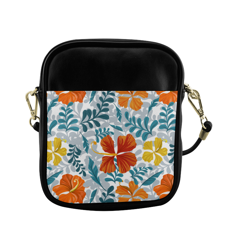 Decorative Floral Background Sling Bag (Model 1627)