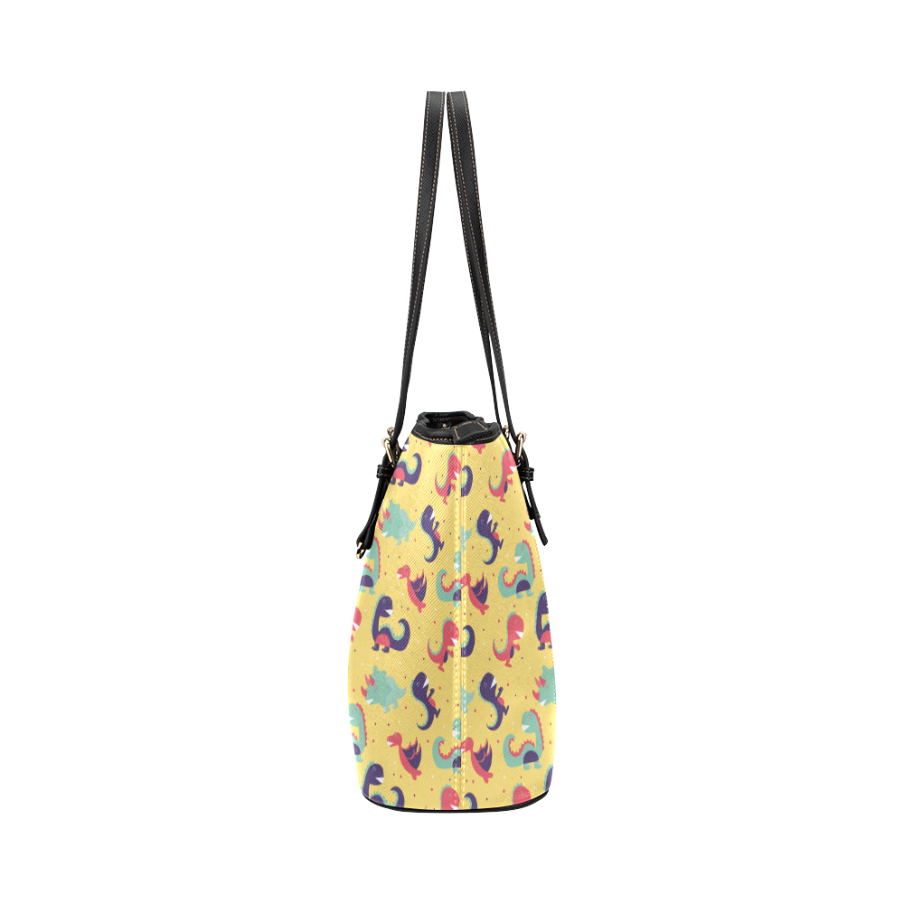 Dinosaurs Pattern Leather Tote Bag/Large (Model 1651)