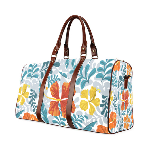 Decorative Floral Background Waterproof Travel Bag/Large (Model 1639)
