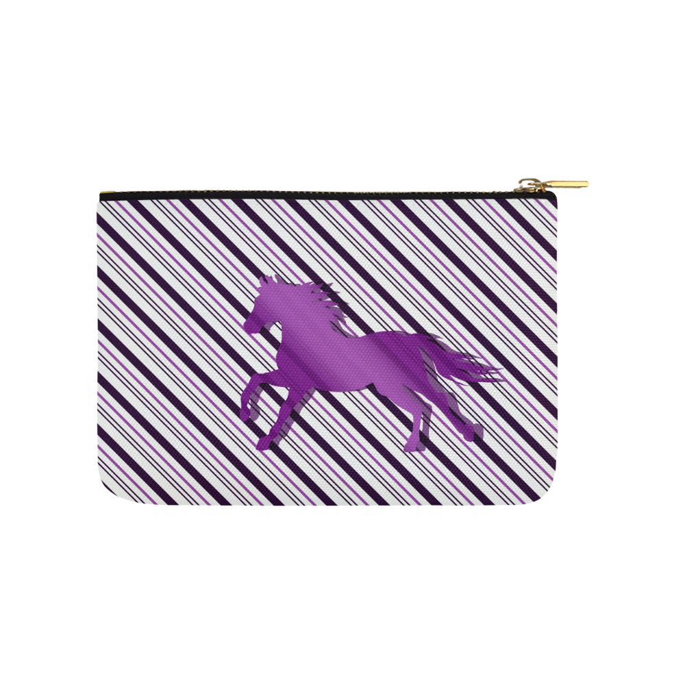 Running Horse on Stripes Carry-All Pouch 9.5''x6''