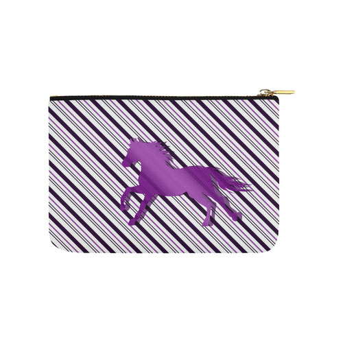 Running Horse on Stripes Carry-All Pouch 9.5''x6''