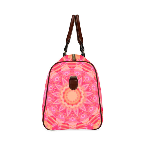 Pink Orange and Rose Abstract Flower Waterproof Travel Bag/Large (Model 1639)