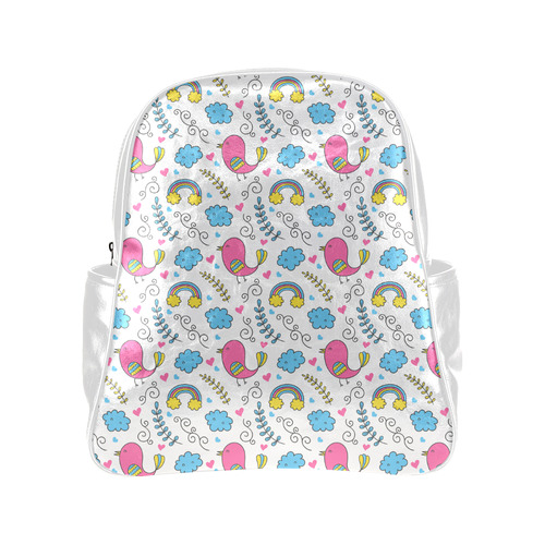Cute Spring Birds Pattern Multi-Pockets Backpack (Model 1636)